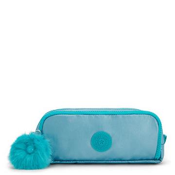 Kipling Gitroy Metallic Pencil Case Bags Natural Aqua Metallic | AU 1904KO